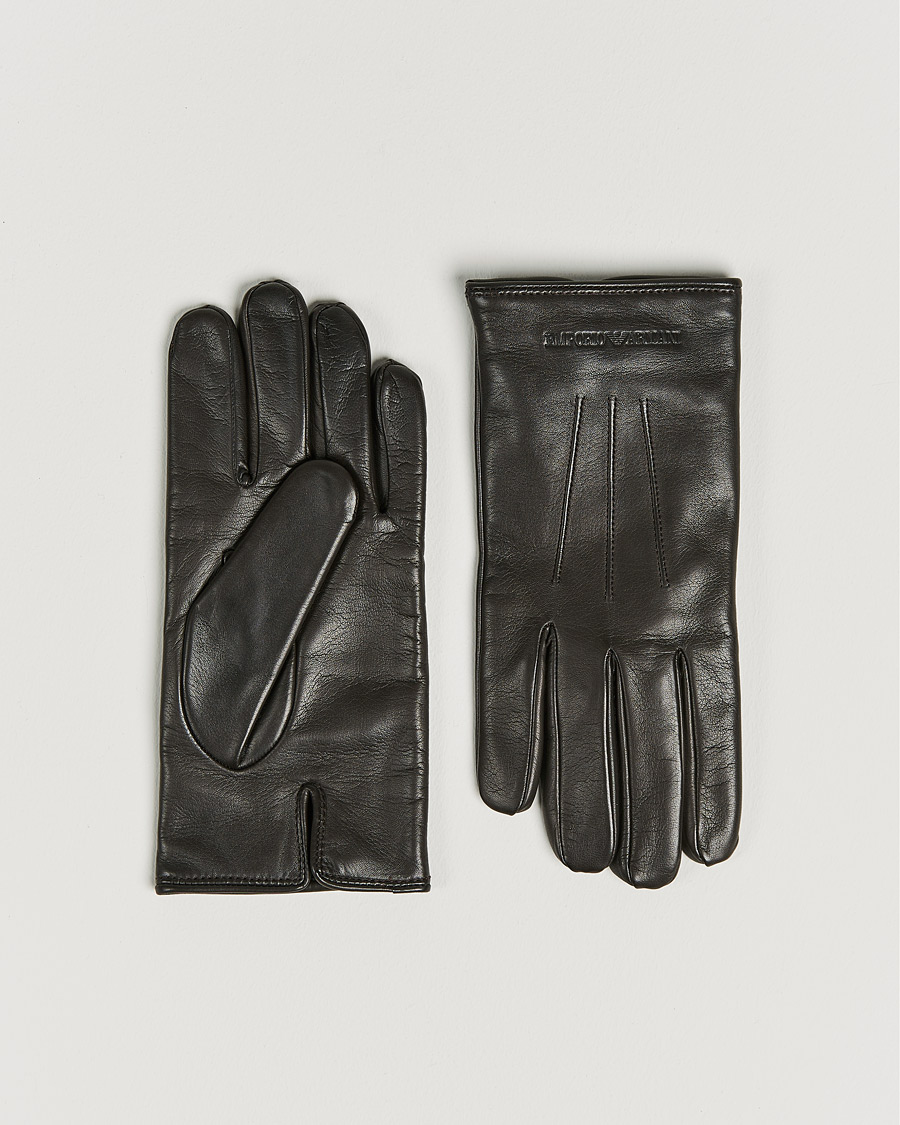 Herre | Emporio Armani Leather Gloves Dark Brown | Emporio Armani | Leather Gloves Dark Brown