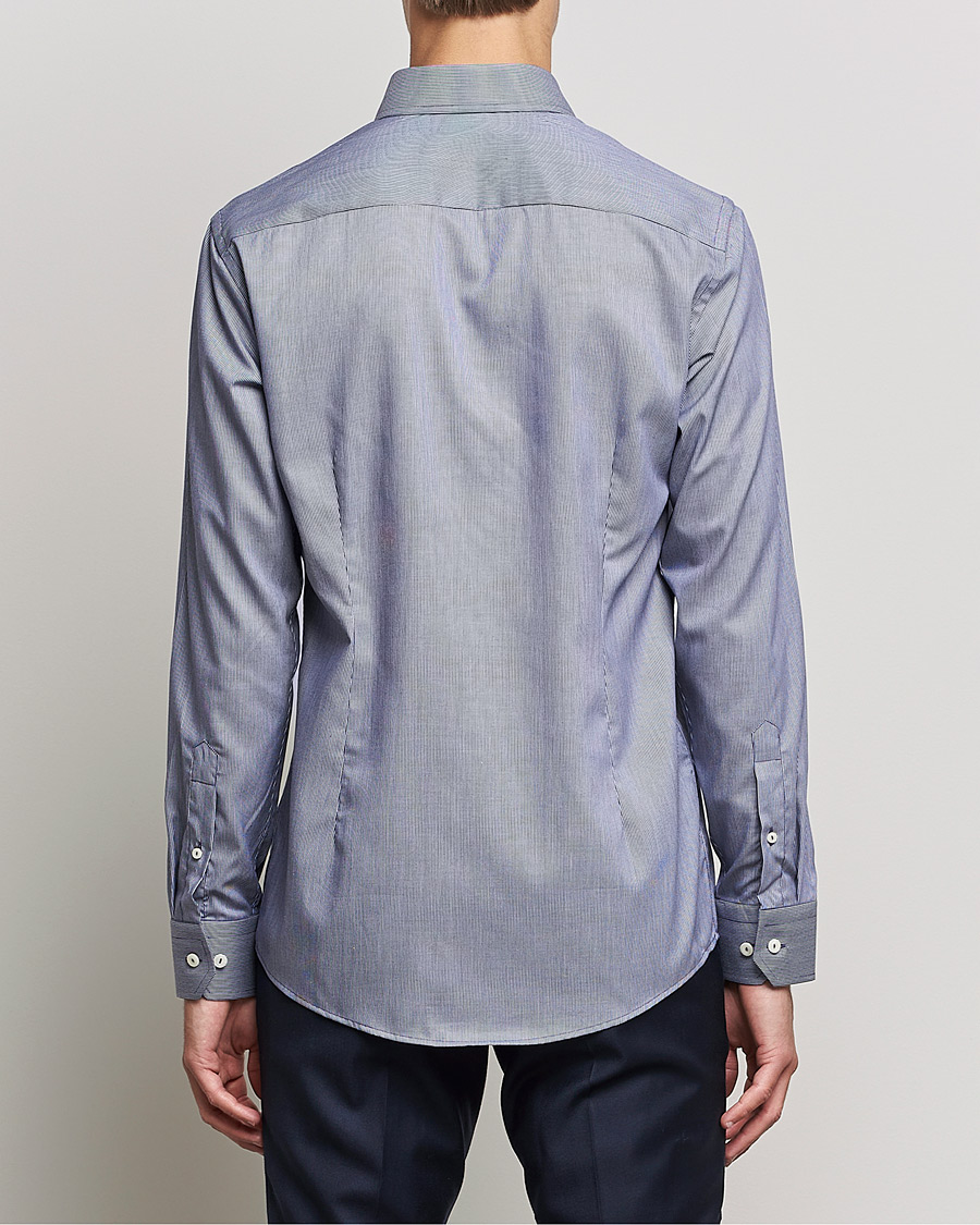 Herre | Skjorter | Eton | Striped Fine Twill Slim Shirt Navy Blue