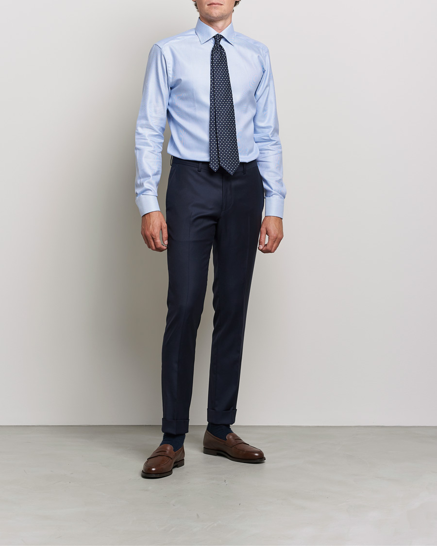 Herre | Businessskjorter | Eton | Royal Dobby Shirt Mid Blue