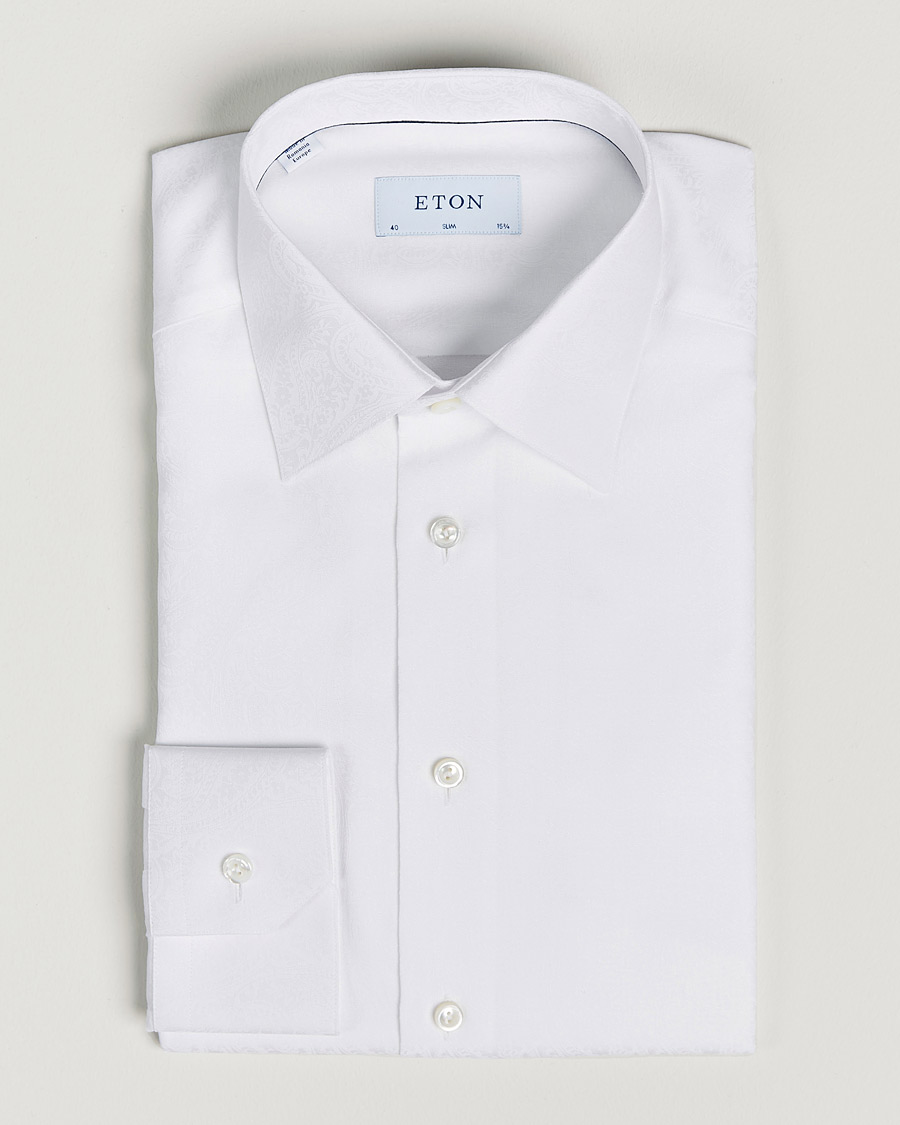 Herre | Skjorter | Eton | Jaquard Paisley Shirt White