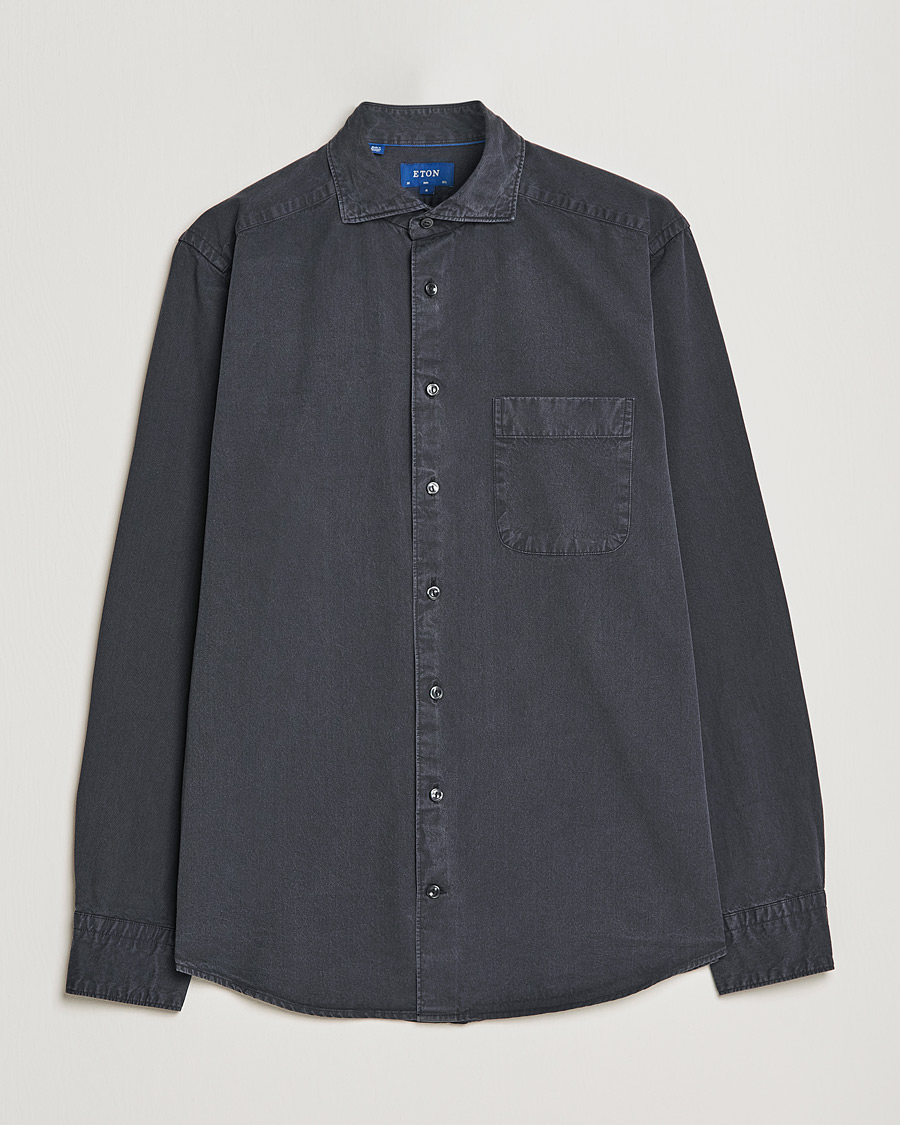 Herre | Skjorter | Eton | Recycled Cotton Denim Shirt Black