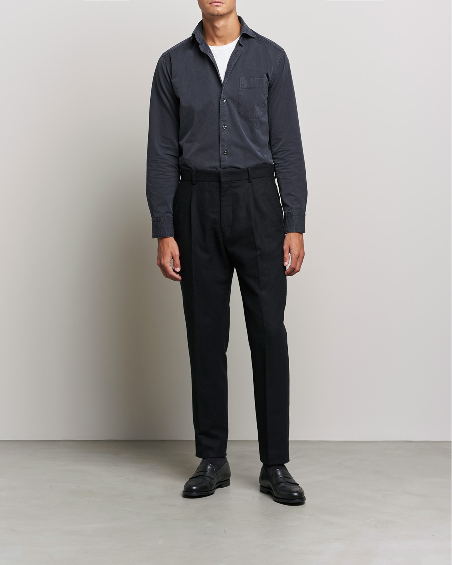 Herre | Skjorter | Eton | Recycled Cotton Denim Shirt Black