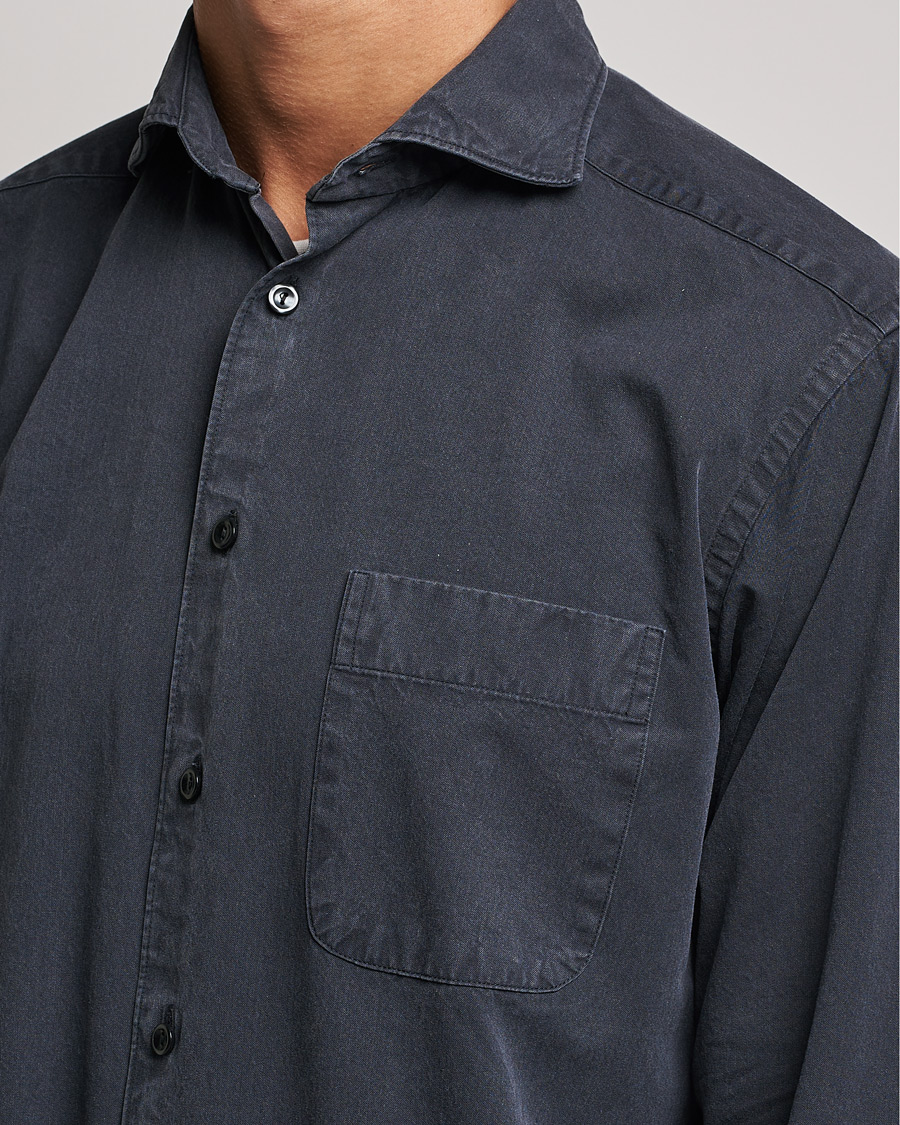 Herre | Skjorter | Eton | Recycled Cotton Denim Shirt Black