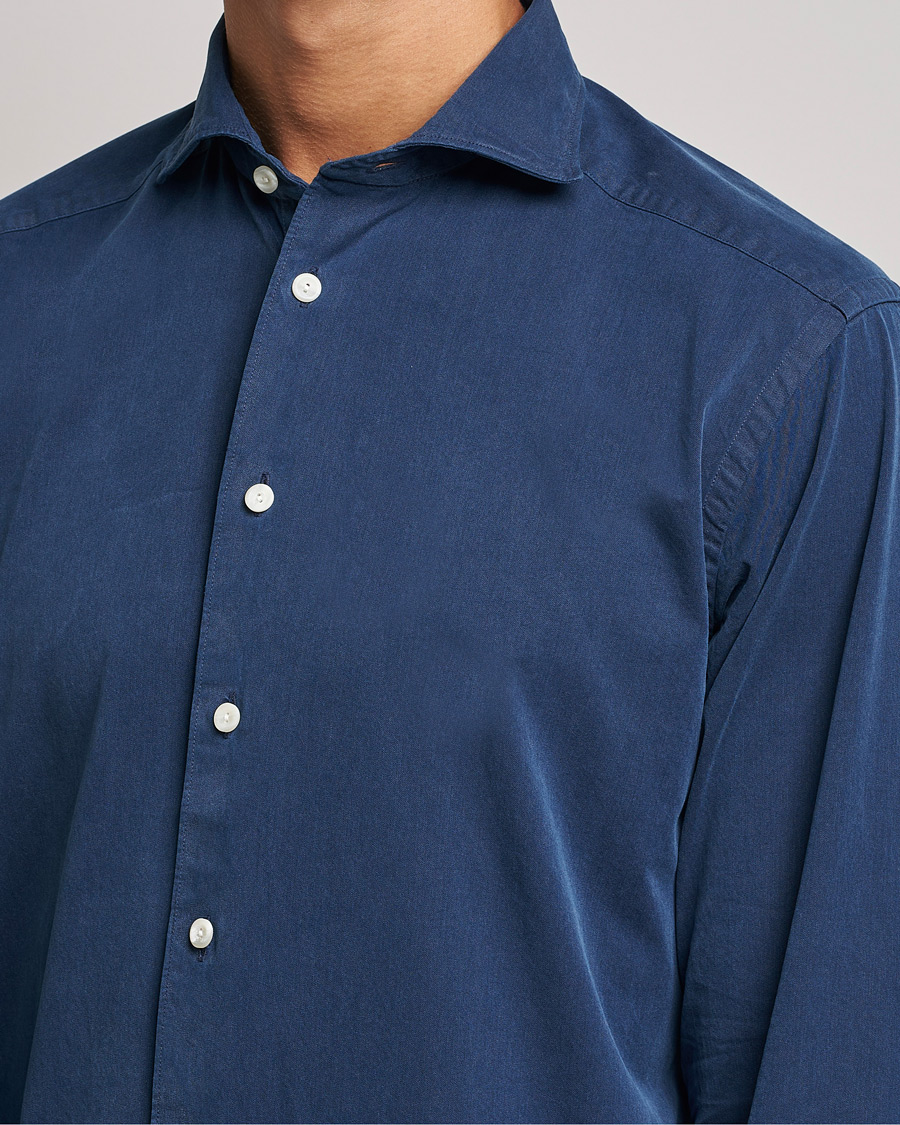 Herre | Skjorter | Eton | Recycled Cotton Denim Shirt Blue