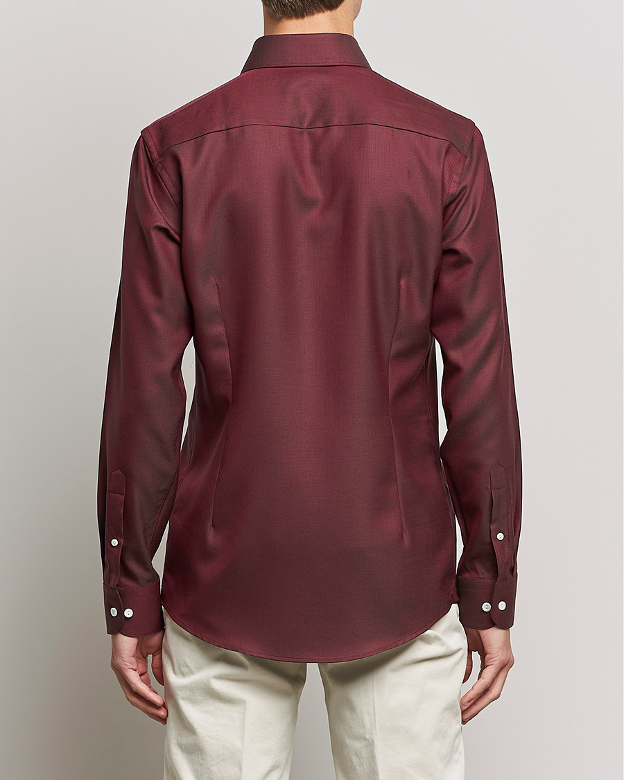 Herre | Skjorter | Eton | Merino Wool Shirt Mid Red