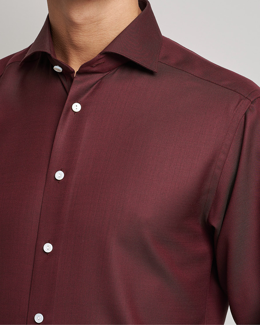 Herre | Skjorter | Eton | Merino Wool Shirt Mid Red