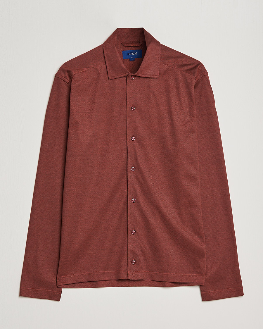 Herre | Trøjer | Eton | Oxford Pique Shirt Mid Red