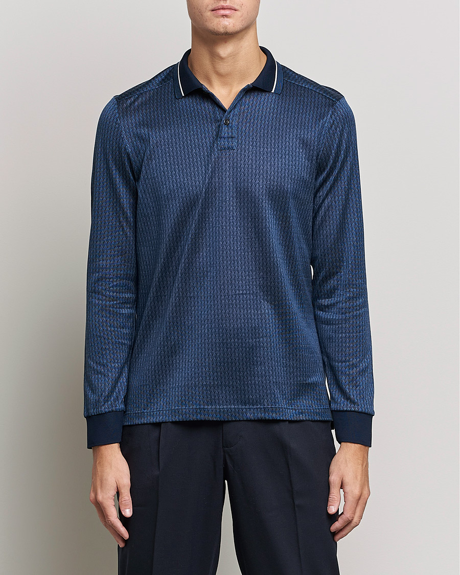Herre | | Eton | Jacuard Polo Shirt Navy