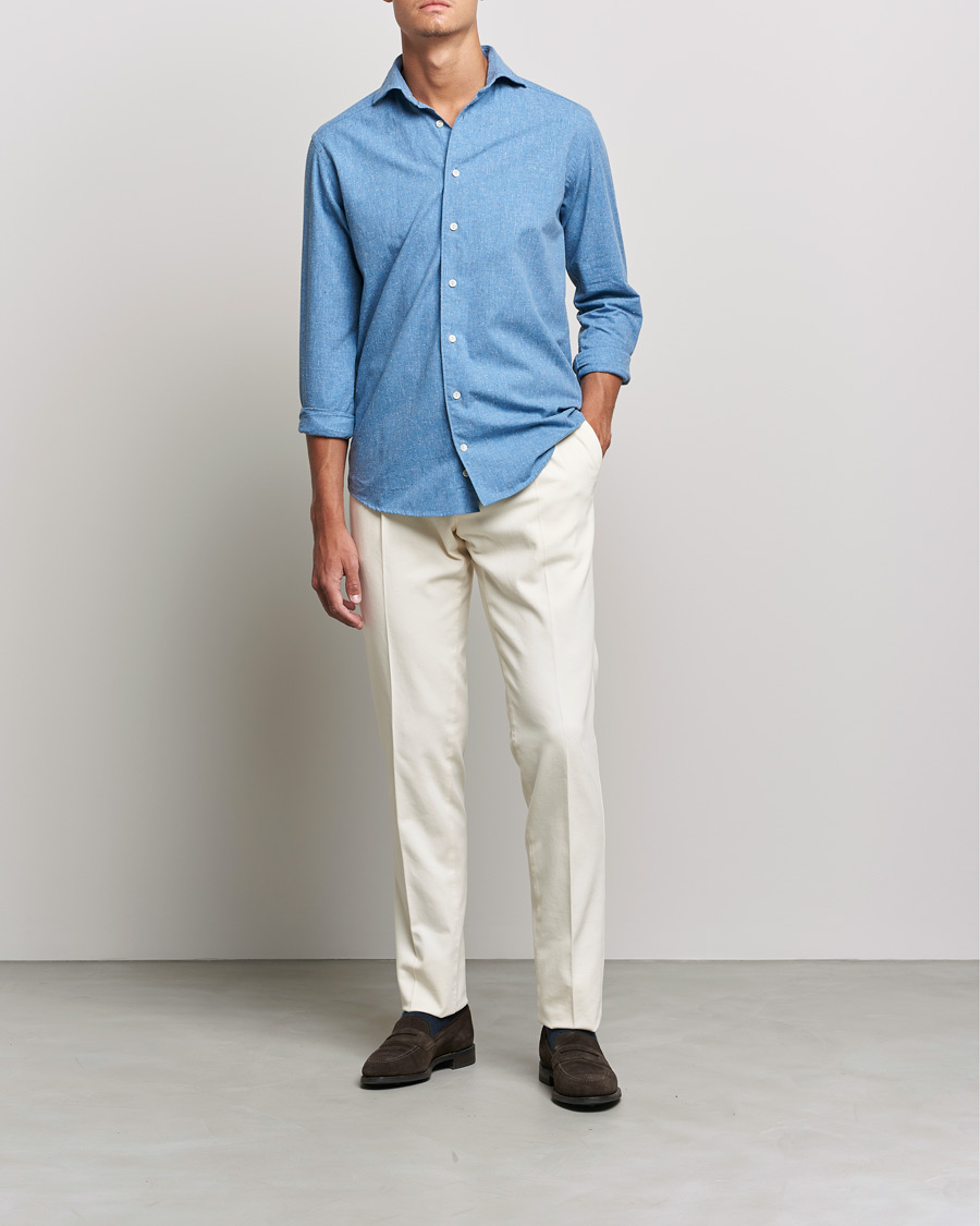 Herre | Eton | Eton | Recycled Cotton Shirt Blue