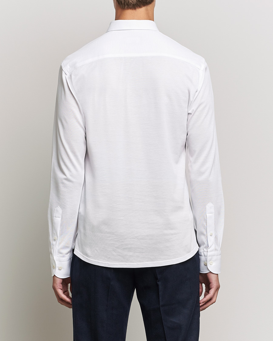 Herre | Trøjer | Eton | Slim Fit Cotton Piqué Popover Shirt White