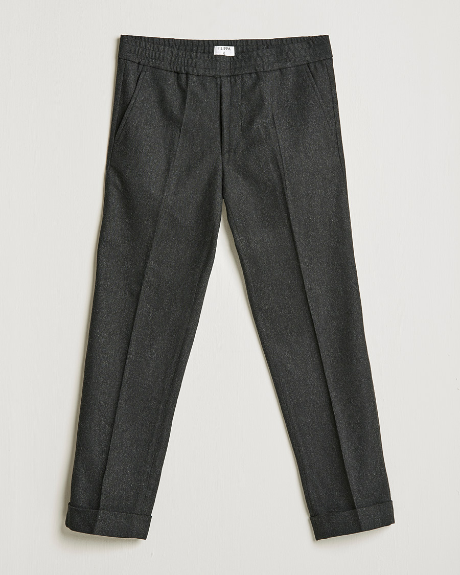Herre | Bukser | Filippa K | Terry Flannel Trousers Dark Grey Mel