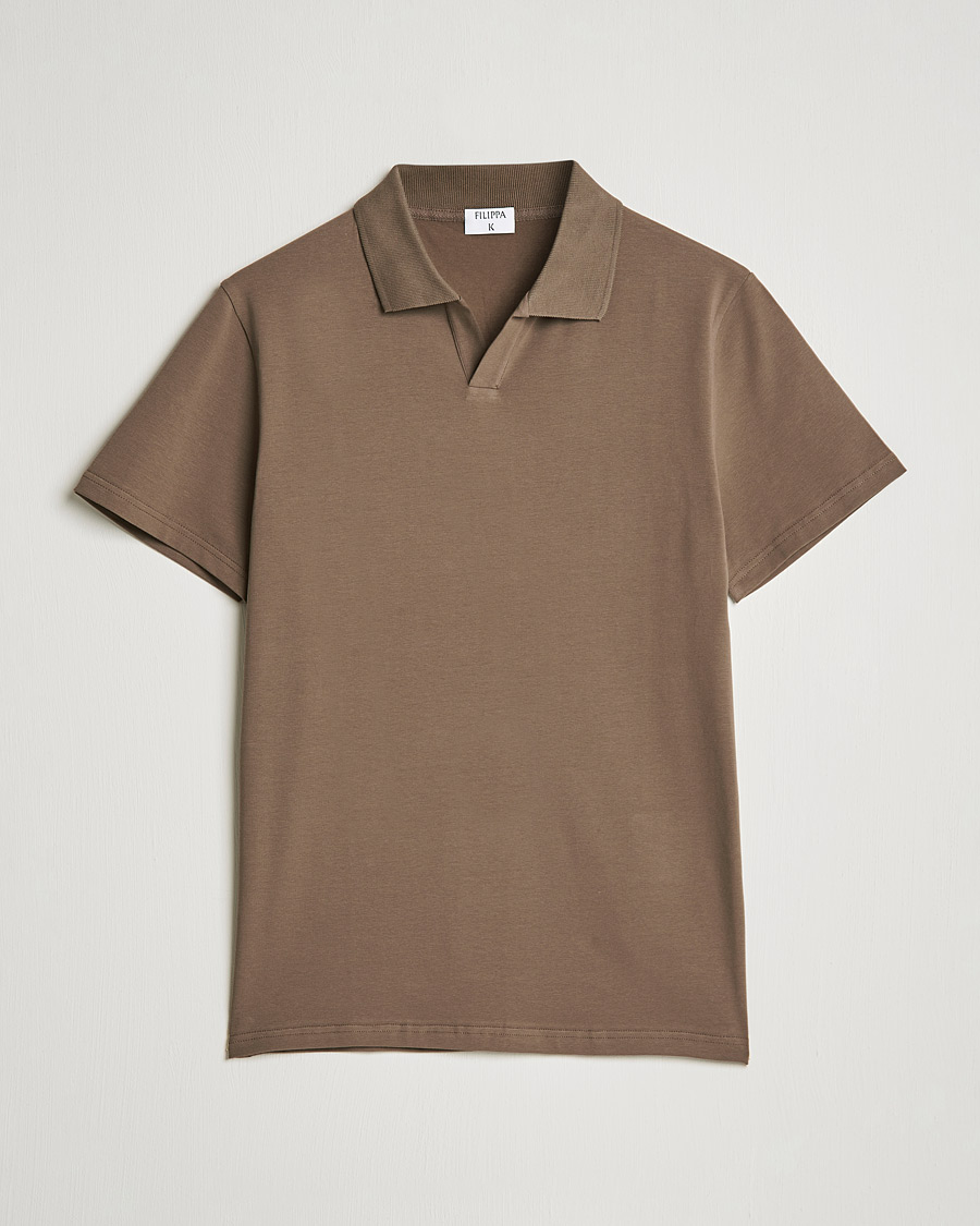 Herre | Polotrøjer | Filippa K | Lycra Polo T-shirt Mole Grey