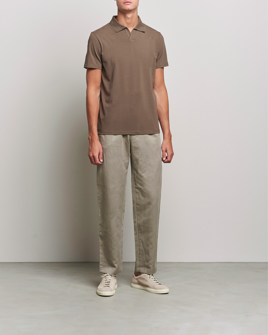 Herre | Polotrøjer | Filippa K | Lycra Polo T-shirt Mole Grey