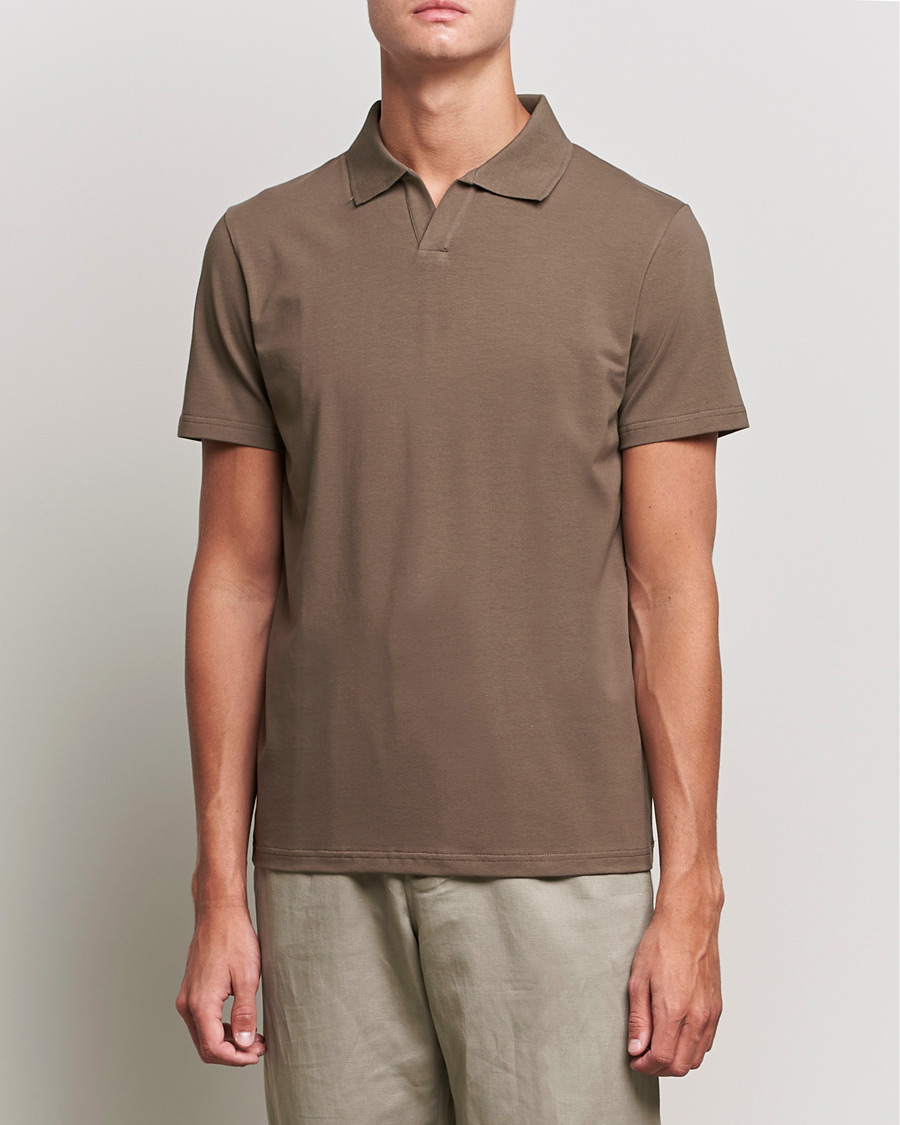 Herre | Polotrøjer | Filippa K | Lycra Polo T-shirt Mole Grey