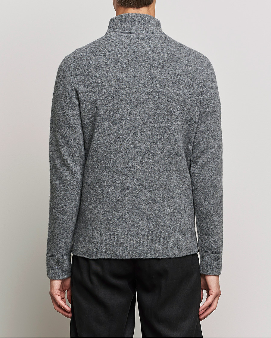 Herre | Trøjer | Filippa K | Andrew Yak Zip Sweater Mid Grey Melange