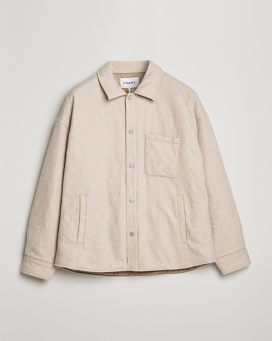 Herre | Skjorter | FRAME | Warm Textured Wool/Cashmere Overshirt Deep Fog
