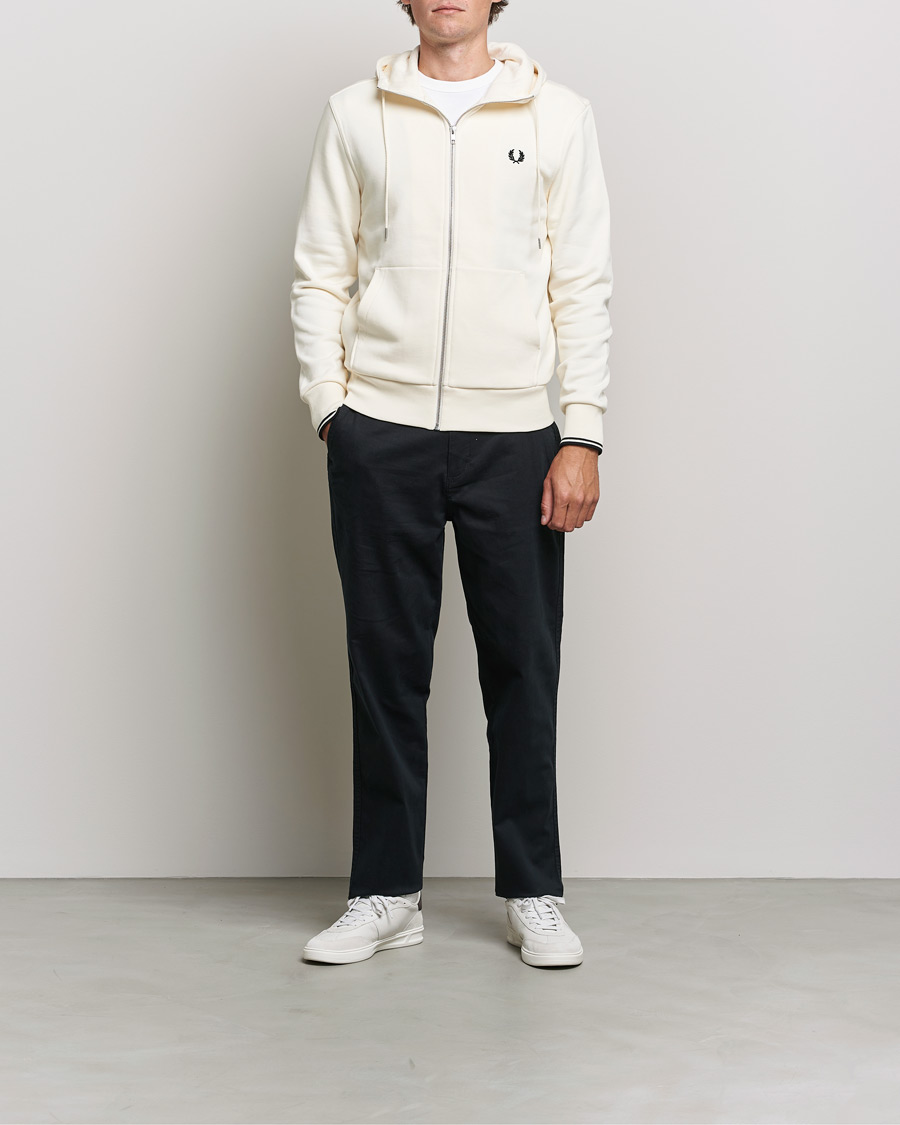Herre | Trøjer | Fred Perry | Hooded Zip Sweatshirt Ecru