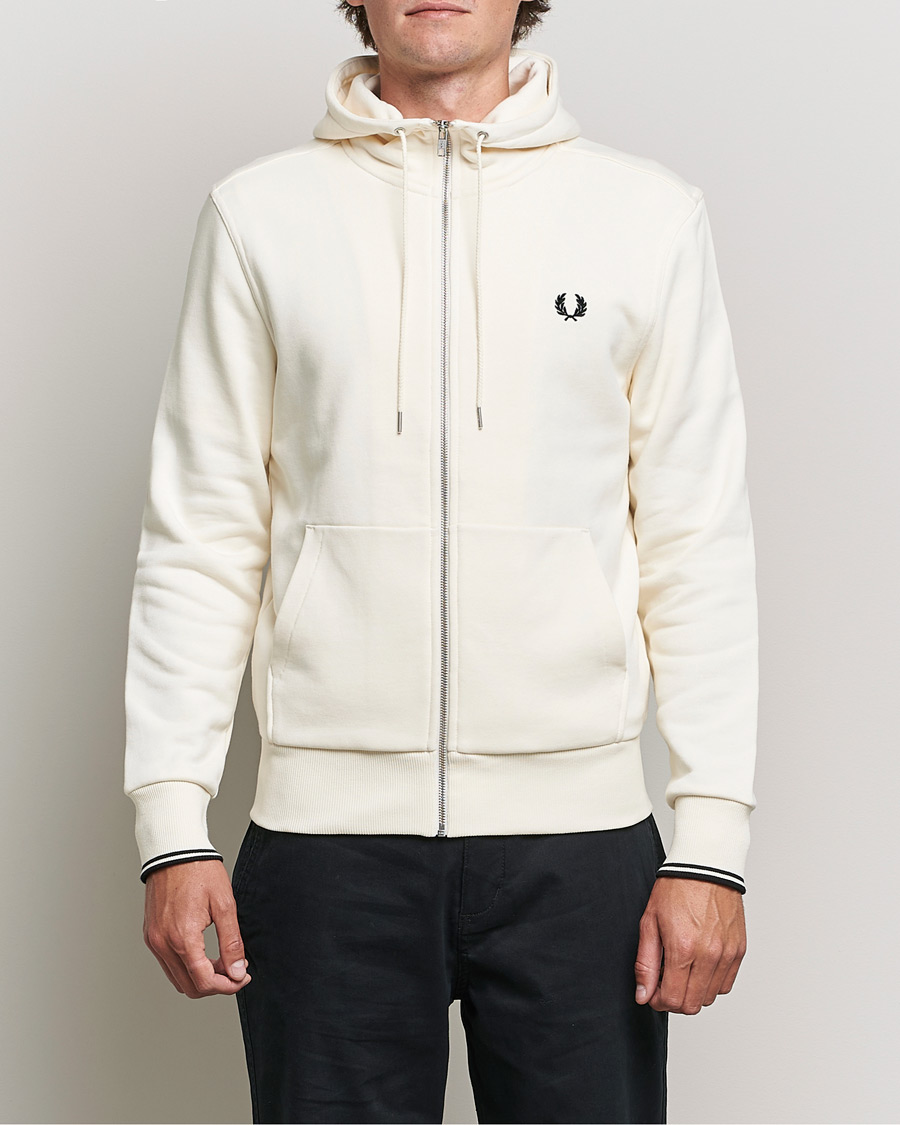 Herre | Trøjer | Fred Perry | Hooded Zip Sweatshirt Ecru