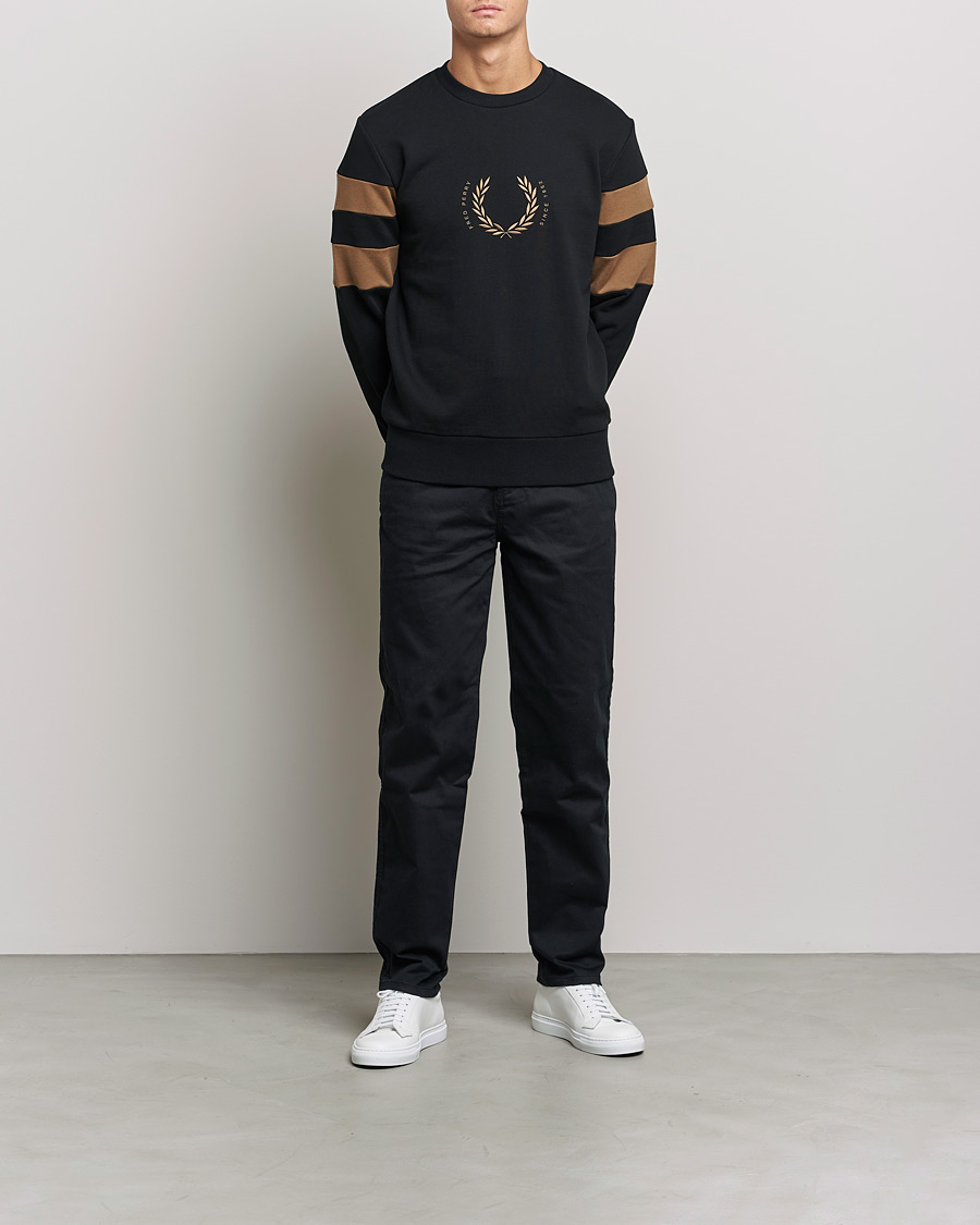 Herre | Fred Perry | Fred Perry | Branded Tipped Sleeve Sweatshirt Black