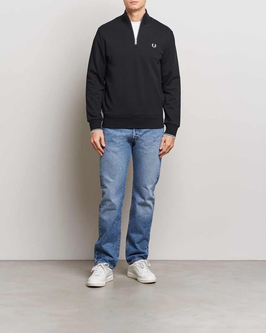 Herre | Trøjer | Fred Perry | Half Zip Sweatshirt Black