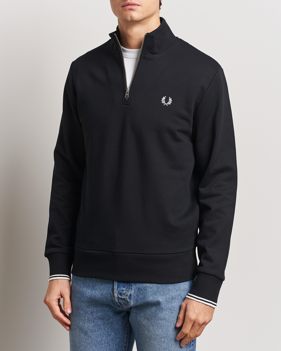 Herre | Tøj | Fred Perry | Half Zip Sweatshirt Black