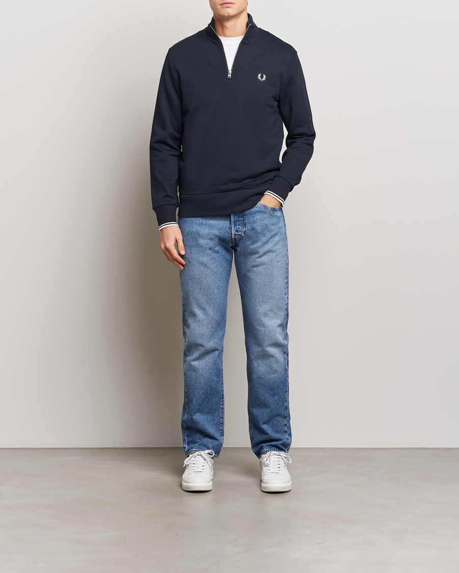 Herre | Trøjer | Fred Perry | Half Zip Sweatshirt Navy