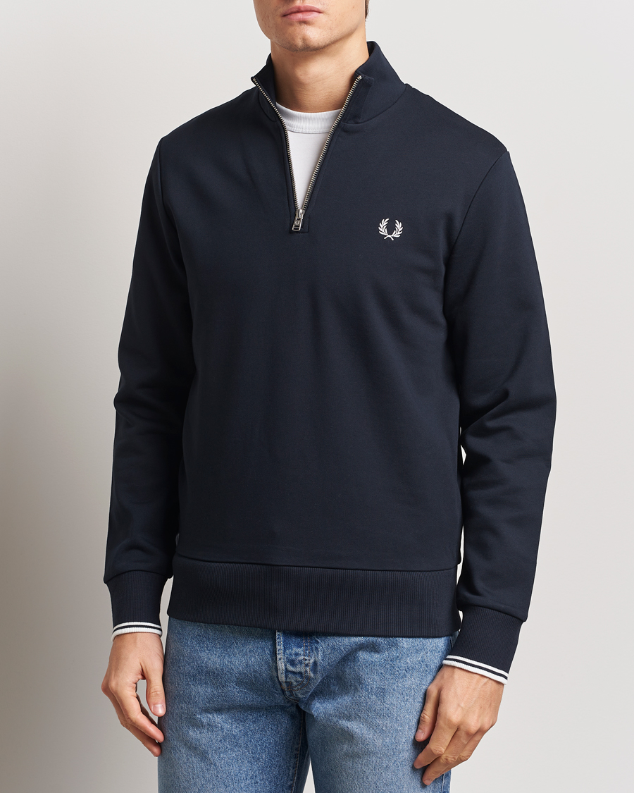 Herr |  | Fred Perry | Half Zip Sweatshirt Navy