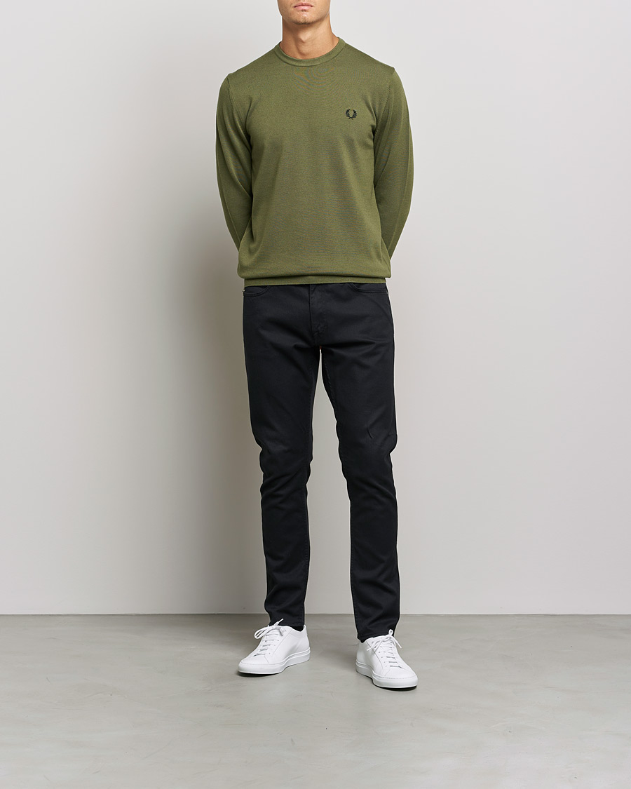 Herre | Fred Perry | Fred Perry | Classic Crew Neck Jumper Uniform Green