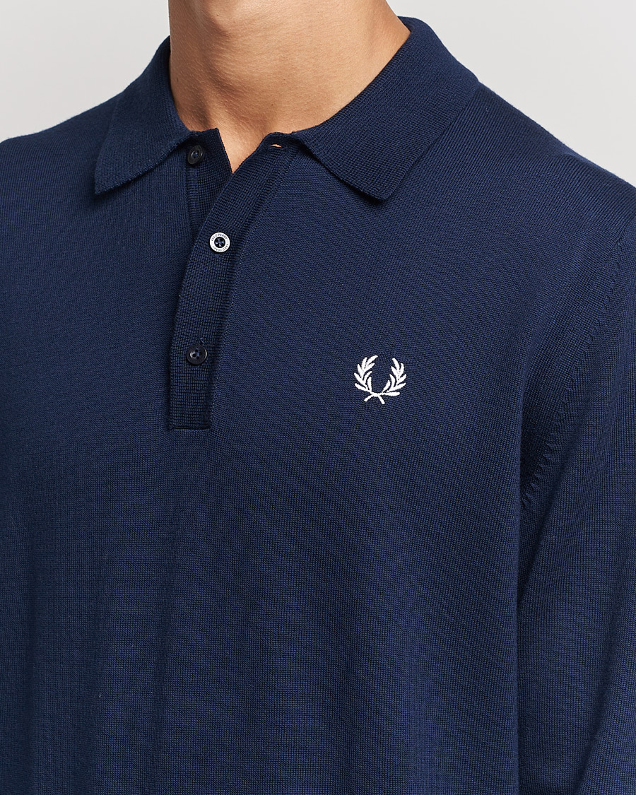 Herre | Trøjer | Fred Perry | Long Sleeve Knitted Shirt Navy