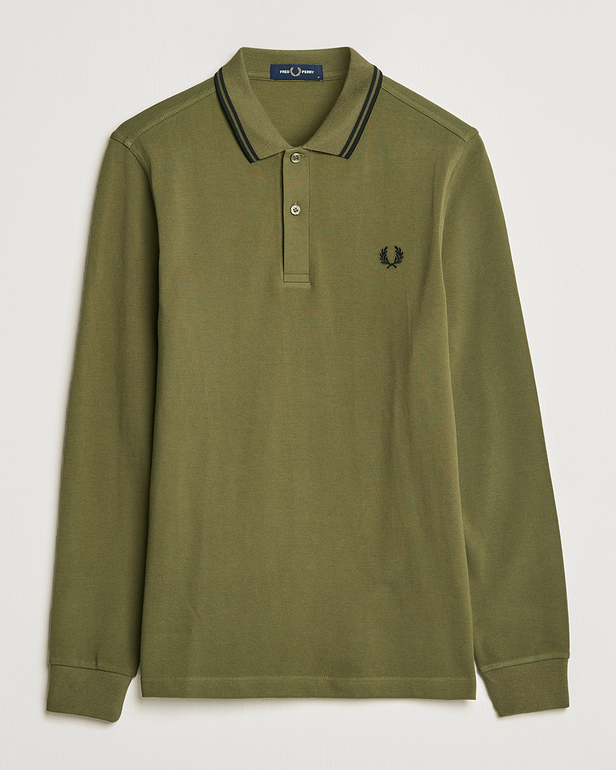 Herre | Trøjer | Fred Perry | Long Sleeve Twin Tipped Shirt Uniform Green