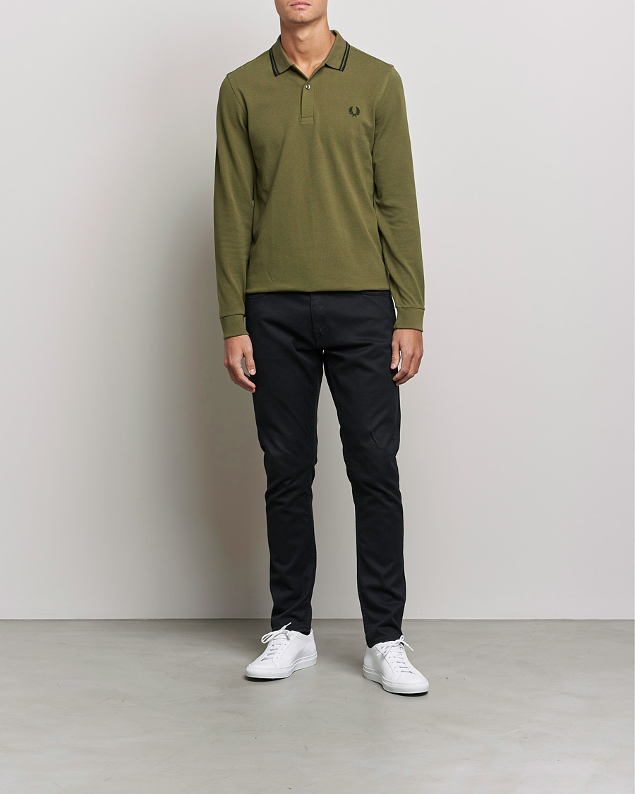 Herre | Polotrøjer | Fred Perry | Long Sleeve Twin Tipped Shirt Uniform Green