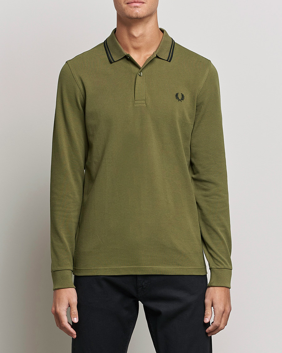 Herre | Trøjer | Fred Perry | Long Sleeve Twin Tipped Shirt Uniform Green