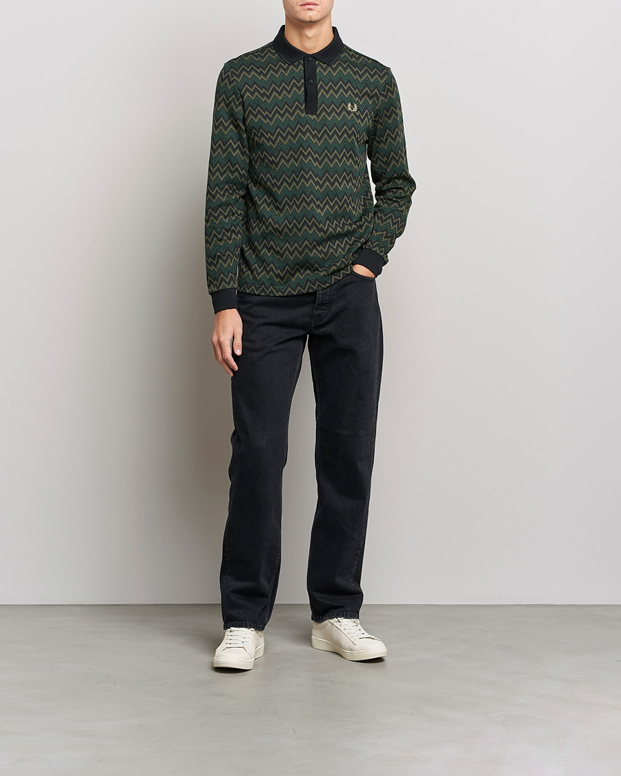 Herre | Fred Perry | Fred Perry | Jaquard Polo Shirt Night Green