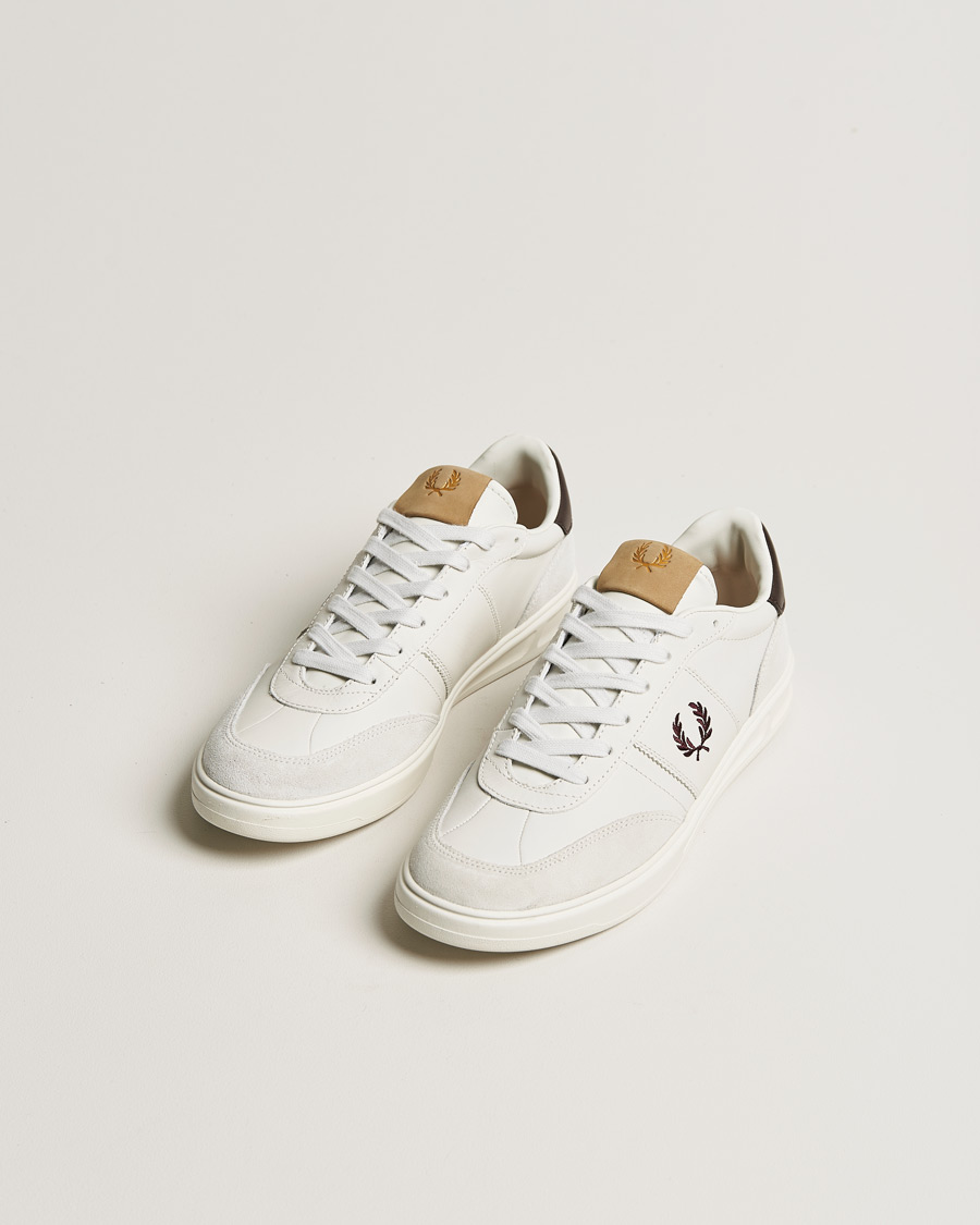 Herre |  | Fred Perry | B420 Leather Sneaker Porcelain