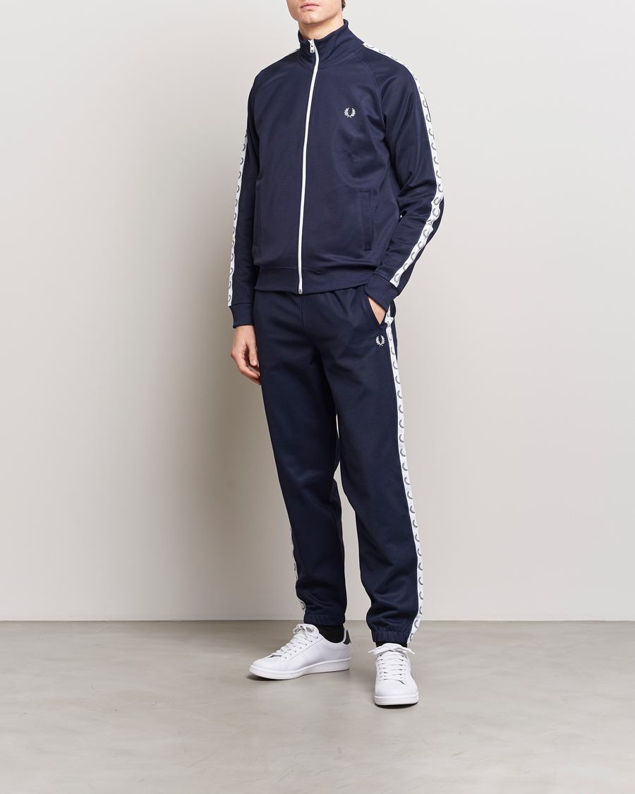 Herre | Trøjer | Fred Perry | Taped Track Jacket Carbon blue