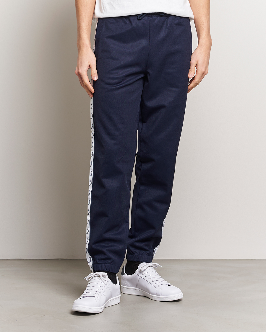 Herre | Sweatpants | Fred Perry | Taped Track Pants Carbon blue