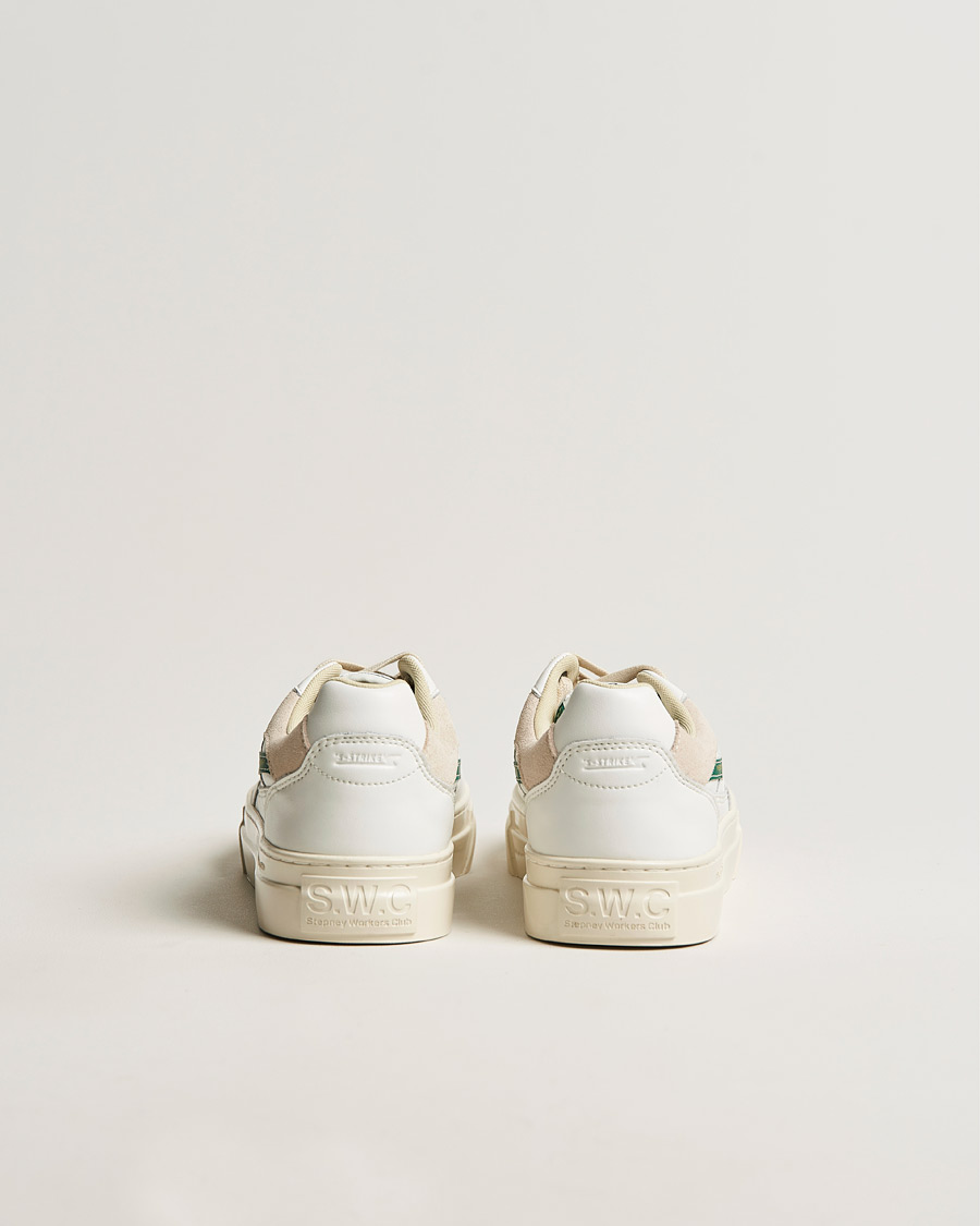 Herre | Stepney Workers Club Pearl S-Strike Leather Sneaker White Green | Stepney Workers Club | Pearl S-Strike Leather Sneaker White Green