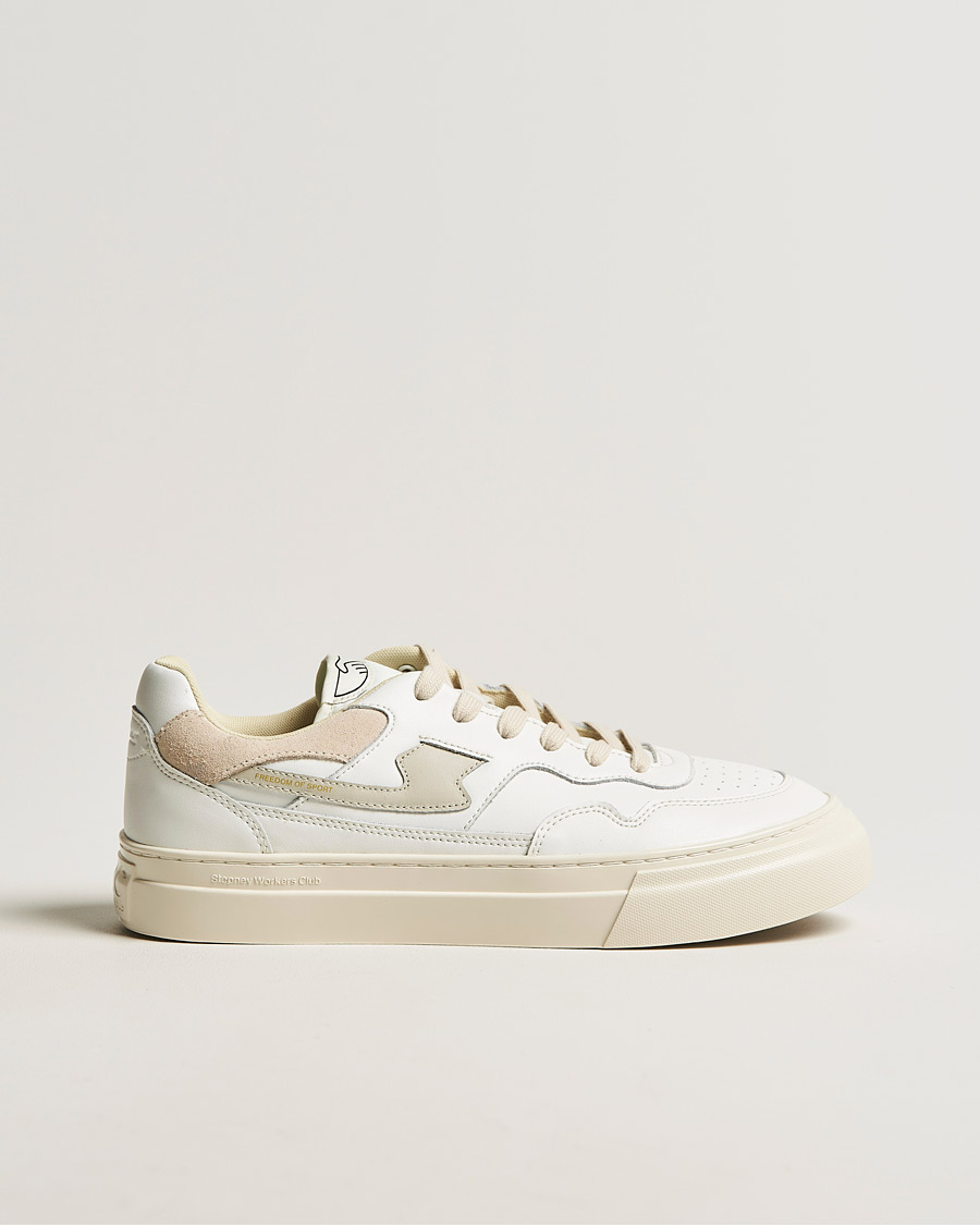 Herre | Stepney Workers Club Pearl S-Strike Leather Sneaker White Putty | Stepney Workers Club | Pearl S-Strike Leather Sneaker White Putty