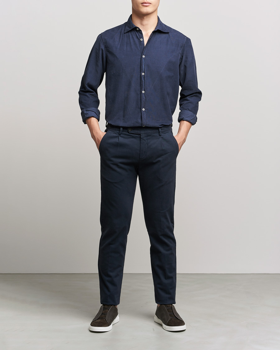 Herre | Skjorter | Massimo Alba | Genova Watercolor Shirt Navy