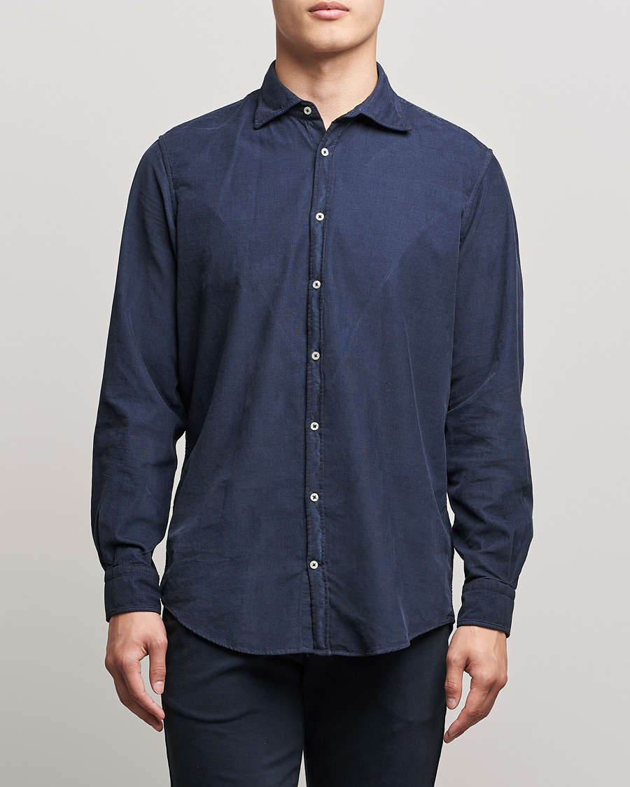 Herre | Skjorter | Massimo Alba | Genova Watercolor Shirt Navy