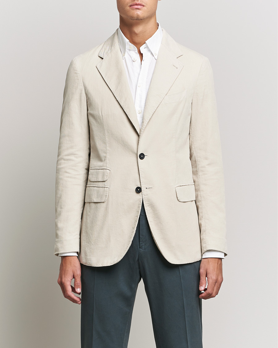 Herre | Blazere & jakker | Massimo Alba | Baby Corduroy Blazer Chalk