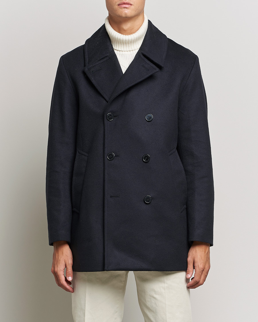 Herre | Enkle jakker | Mackintosh | Dalton Wool/Cashmere Peacoat Navy