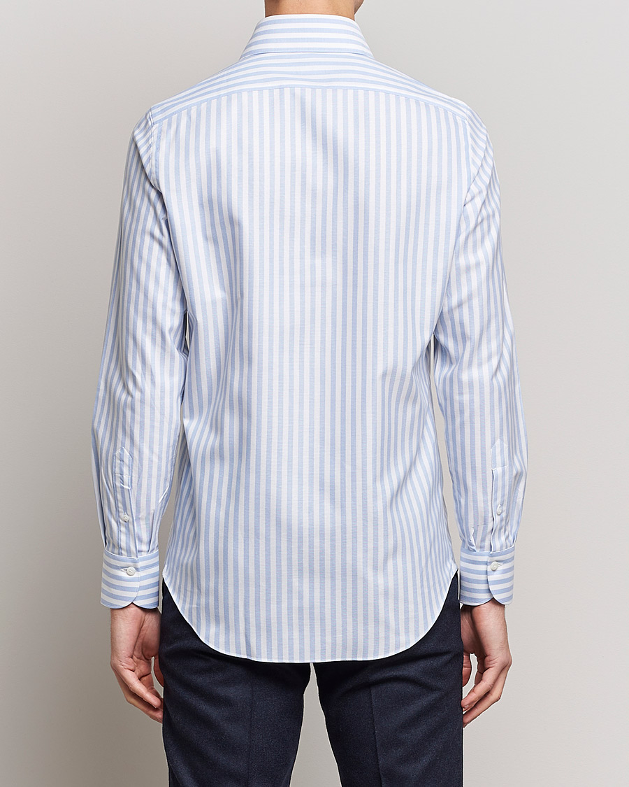 Herre | Skjorter | Finamore Napoli | Milano Slim Comfort Shirt Light Blue Stripe