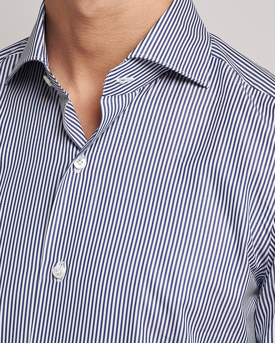 Herre | Skjorter | Finamore Napoli | Milano Slim Dress Shirt Light Blue Stripe