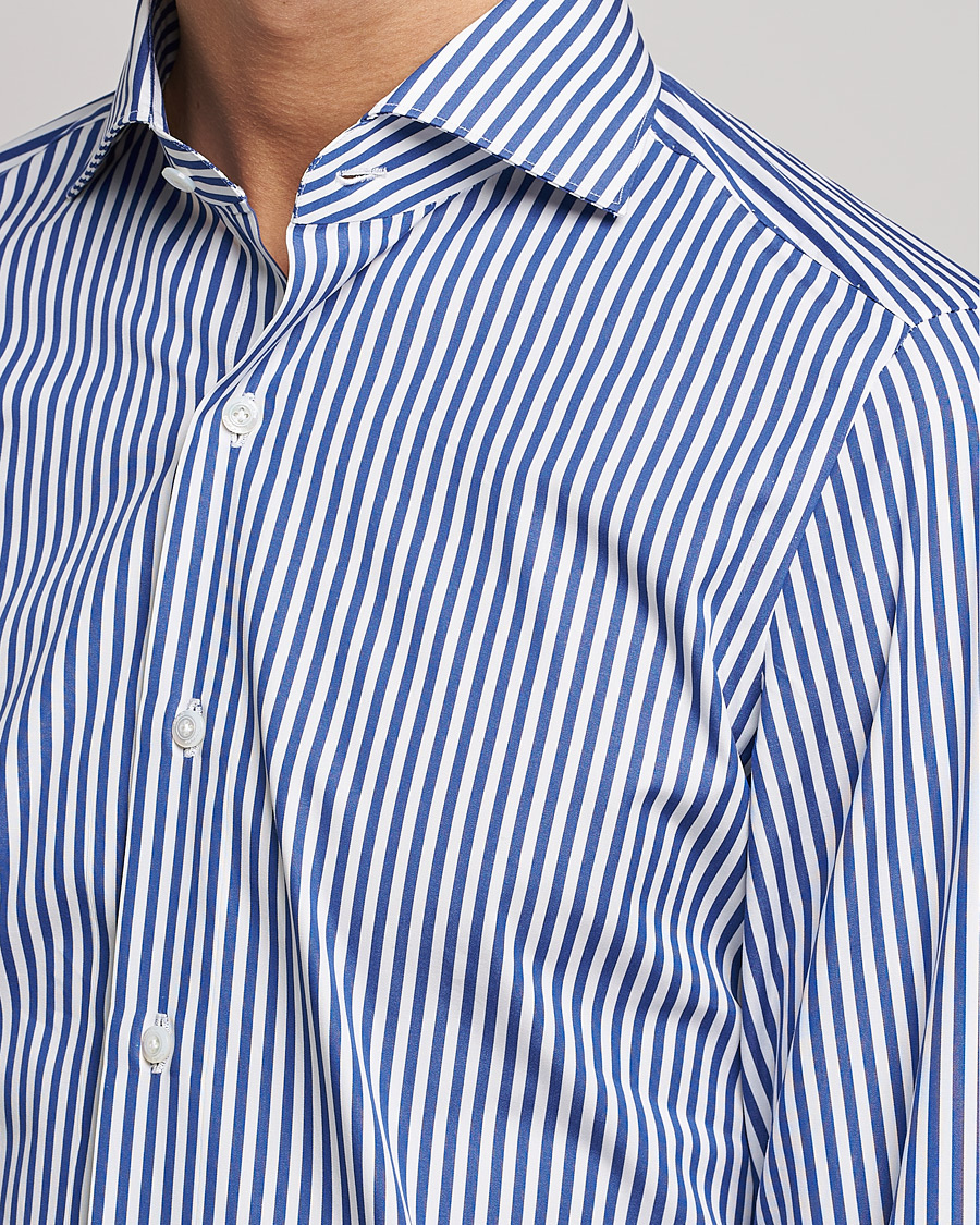 Herre | Skjorter | Finamore Napoli | Milano Slim Dress Shirt Blue Stripe