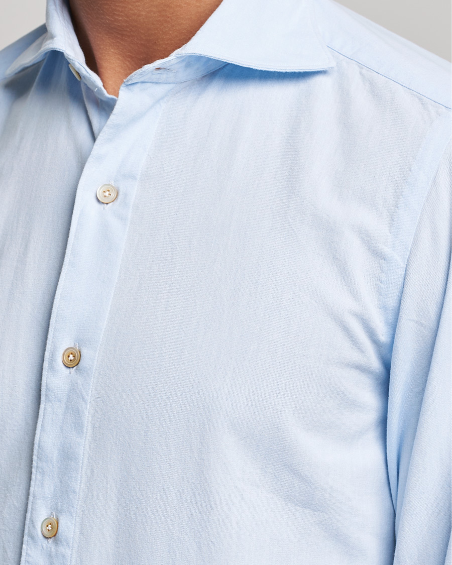 Herre | Skjorter | Finamore Napoli | Tokyo Slim Original Chambray Shirt Light Blue