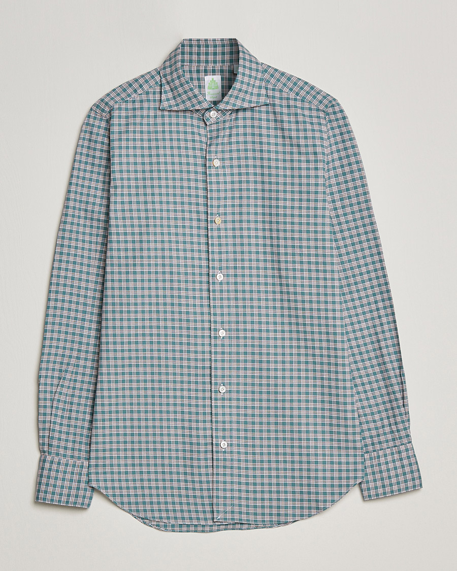 Herre | Skjorter | Finamore Napoli | Tokyo Slim Shirt Green Check