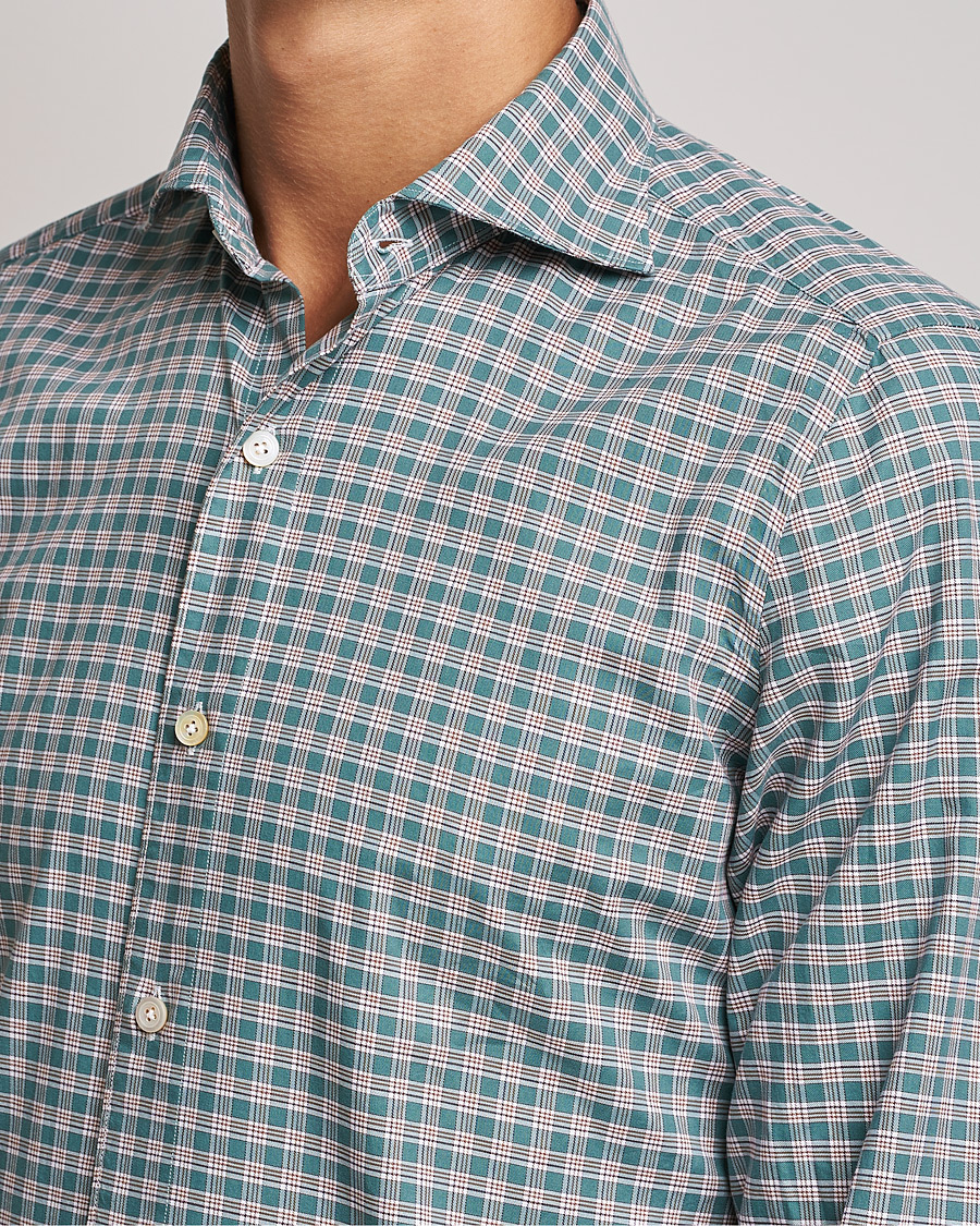Herre | Skjorter | Finamore Napoli | Tokyo Slim Shirt Green Check