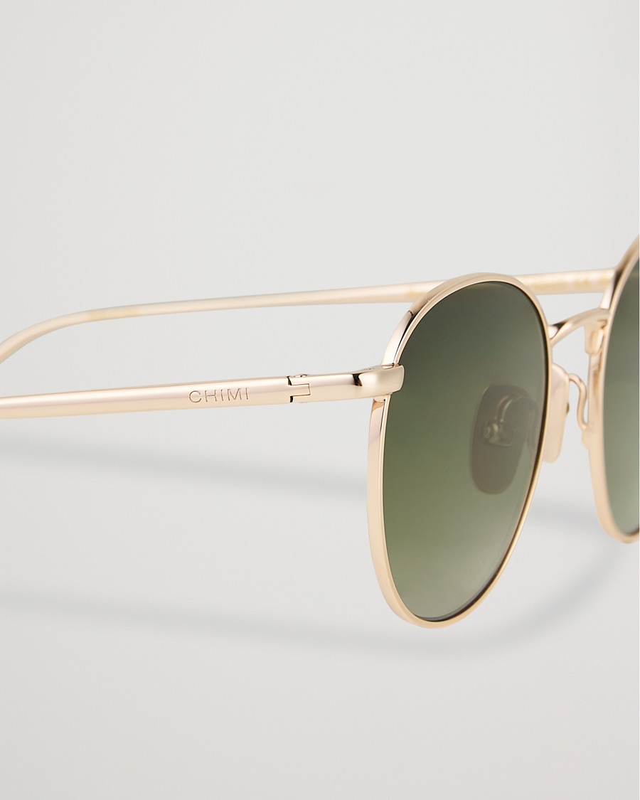 Herre | CHIMI Round Polarized Sunglasses Gold/Green | CHIMI | Round Polarized Sunglasses Gold/Green