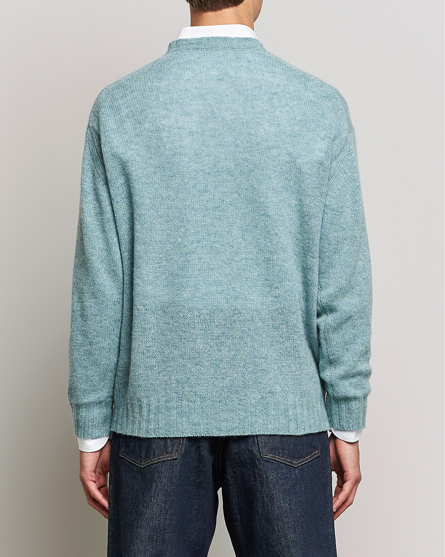 Herre | Trøjer | Auralee | Wool/Cashmere Crewneck Knit Top Blue Green